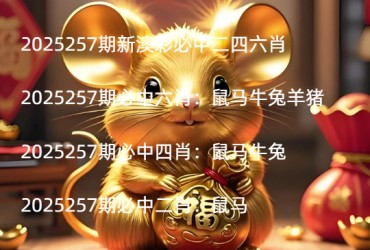 2025257期新澳彩必中二四六肖